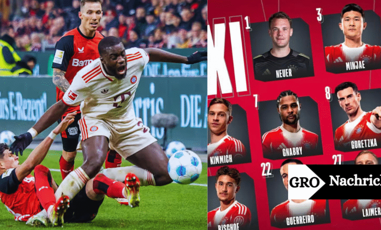 Aufstellungen: Teilnehmer: Fc Bayern München Gegen Bayer Leverkusen