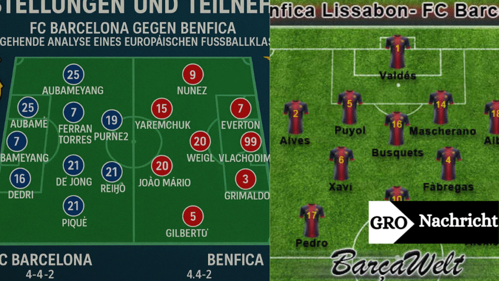 Aufstellungen: Teilnehmer: Fc Barcelona Gegen Benfica