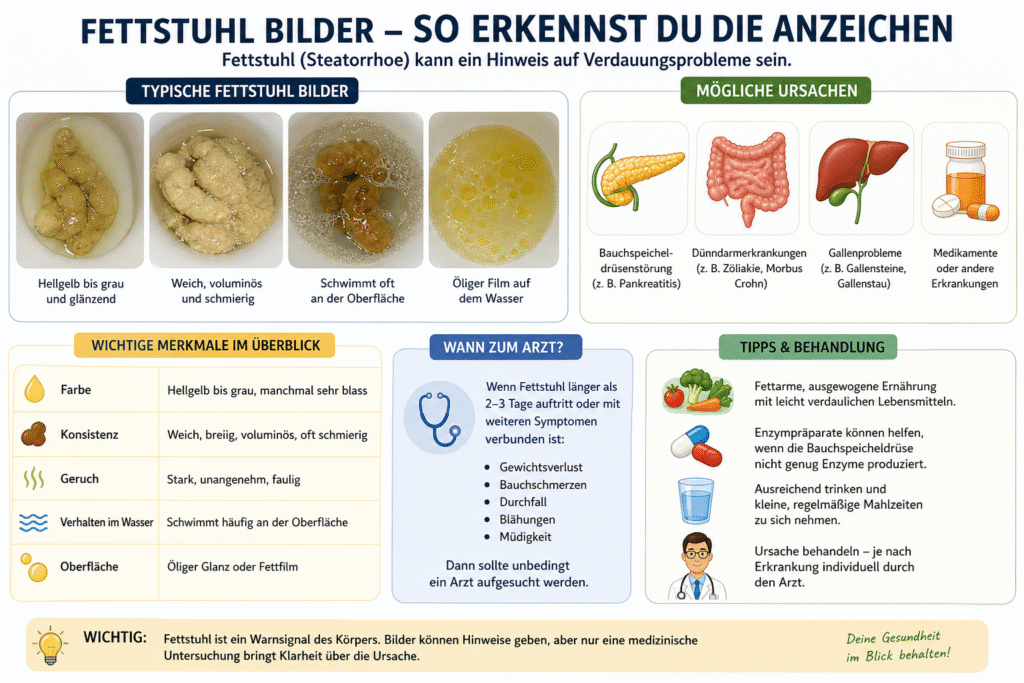 Fettstuhl Bilder: Ursachen, Bedeutung und visuelle Hinweise einfach erklärt